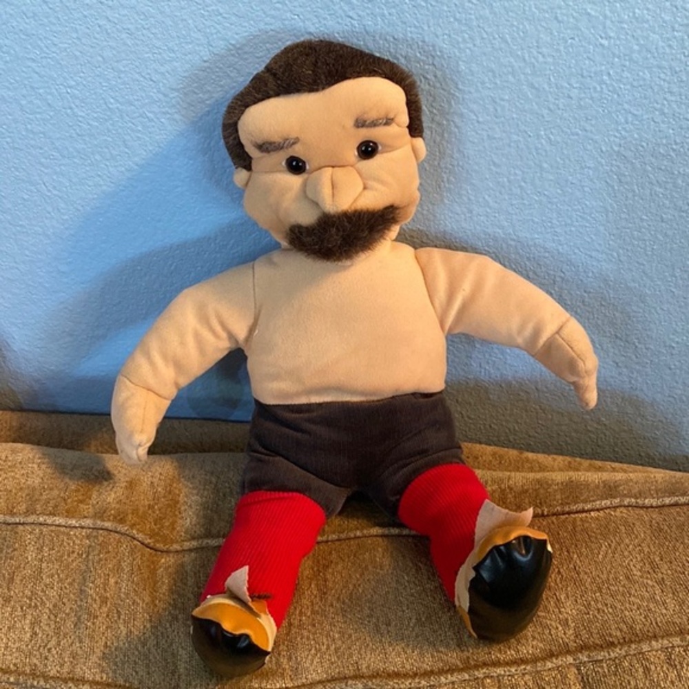 Vintage Folkmanis Furry Folk Hand Puppet Dress Up Man Male Storytelling Plush